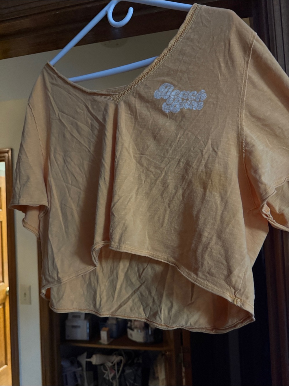 Light Orange Cropped Layered Women's Top